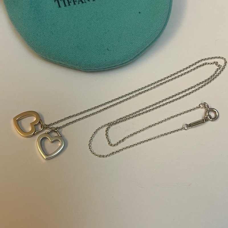 Tiffany & co 雙愛心項鍊-5