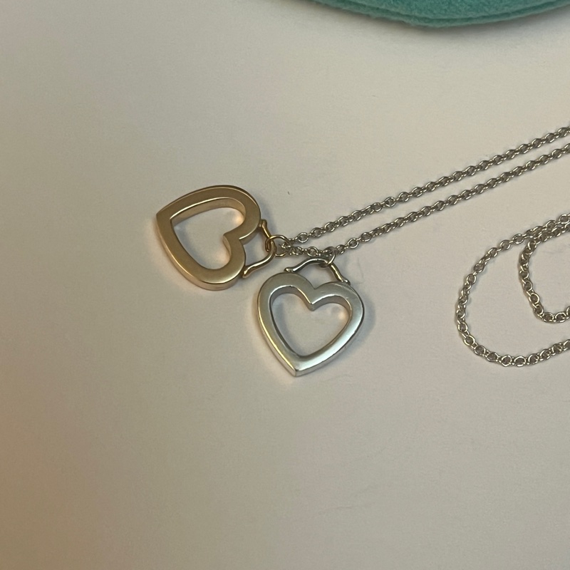 Tiffany & co 雙愛心項鍊-6