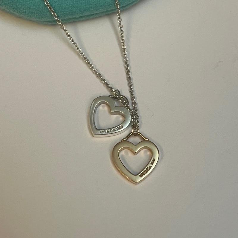 Tiffany & co 雙愛心項鍊-8