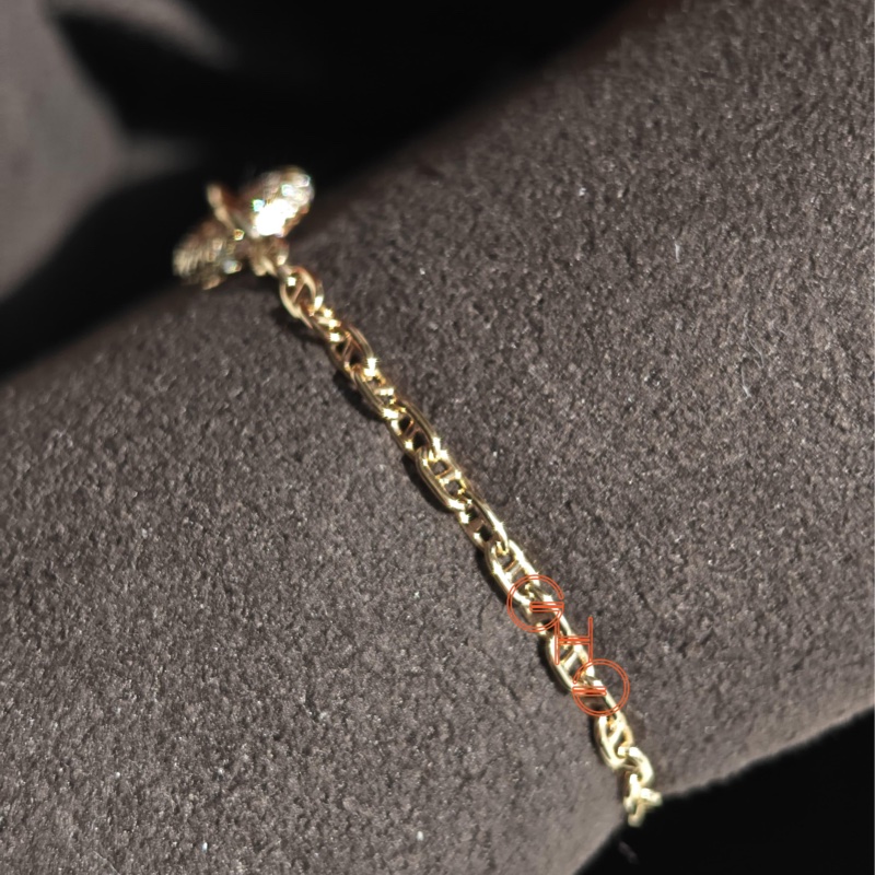 愛馬仕雙面豬鼻鑽石手鏈/ SH (<15.5cm) / 18k 玫瑰金/ 全新品-3