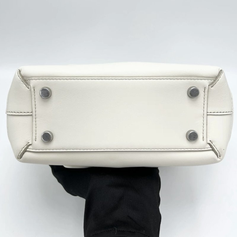 BV 白色mini Arco編織手提斜背包 18*13*9 98新配件塵袋-2