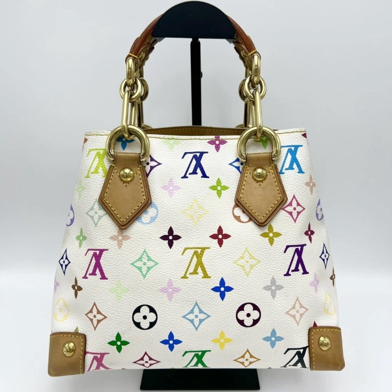 LV 白三彩村上隆薇薇安手提托特包 27*19 98新配件塵袋-1