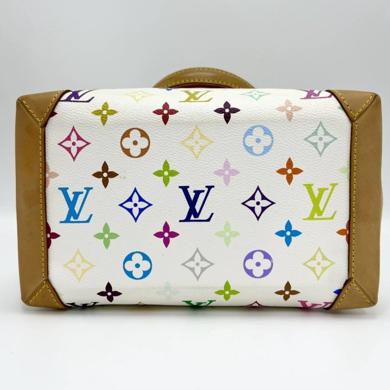 LV 白三彩村上隆薇薇安手提托特包 27*19 98新配件塵袋-4