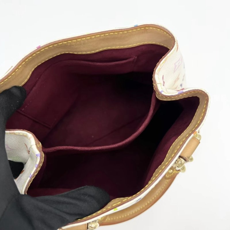 LV 白三彩村上隆薇薇安手提托特包 27*19 98新配件塵袋-5