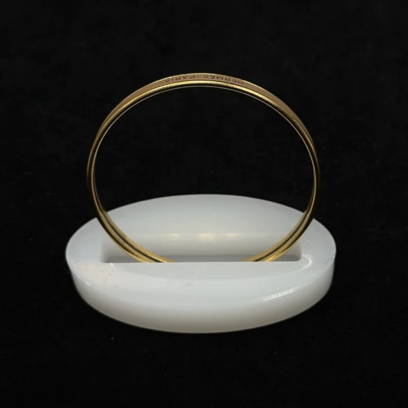 HERMES 淺褐色Uni琺瑯手鐲19.5cm 98新-1