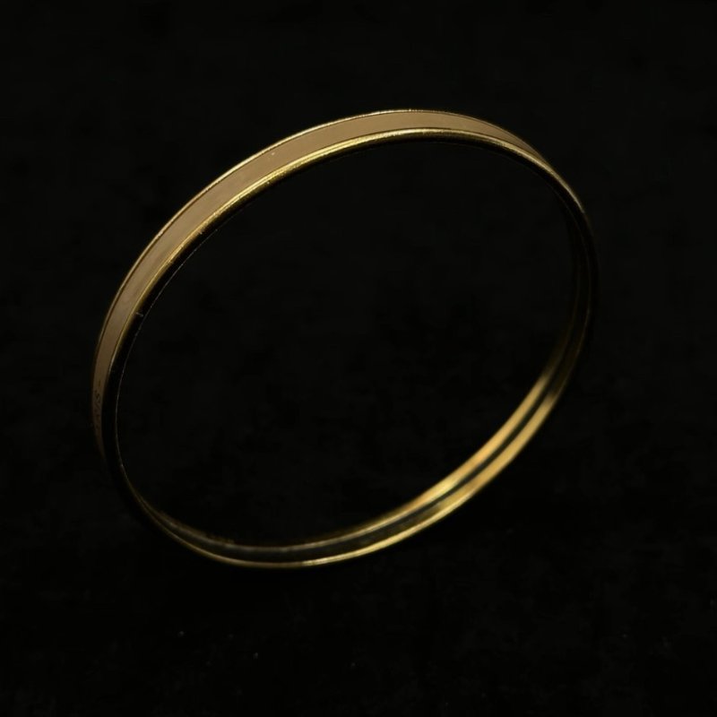 HERMES 淺褐色Uni琺瑯手鐲19.5cm 98新-3