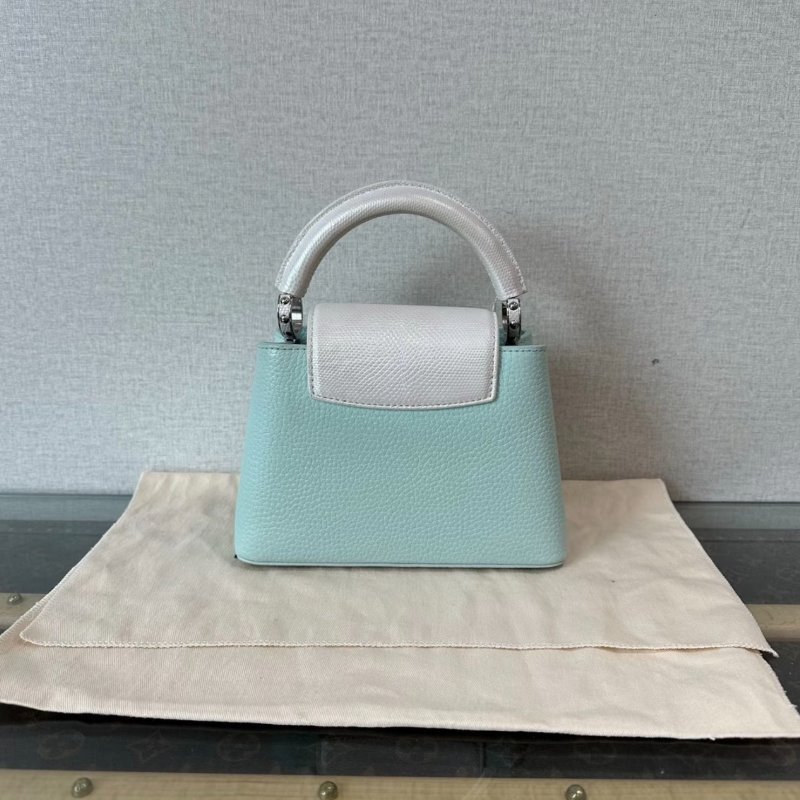 LV水蛇皮拚色Capucines mini手提斜背包 芯片款 20*12*7 全新閒置配件:盒子塵袋購證-2