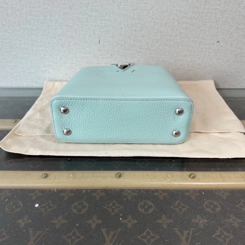 LV水蛇皮拚色Capucines mini手提斜背包 芯片款 20*12*7 全新閒置配件:盒子塵袋購證-3