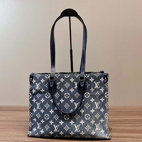 LV 藍色丹寧ontheso中號手提肩背包 芯片款 33*24*14 98新配件塵袋