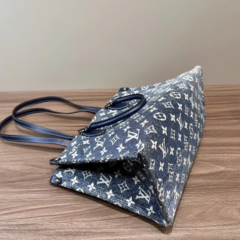 LV 藍色丹寧ontheso中號手提肩背包 芯片款 33*24*14 98新配件塵袋-2