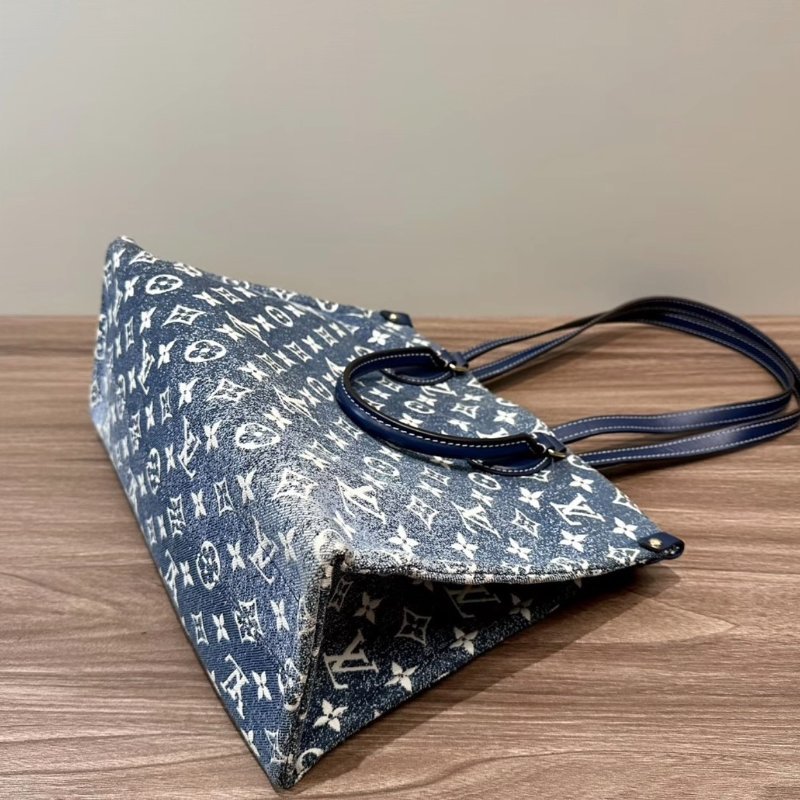 LV 藍色丹寧ontheso中號手提肩背包 芯片款 33*24*14 98新配件塵袋-4