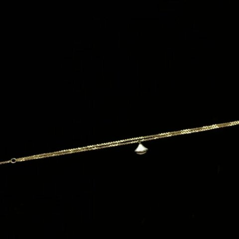 BVLGARI 白貝母扇子手鍊 鍊長20cm 98新配件盒子