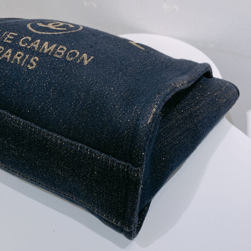 TW4541 Chanel 香奈兒 深藍色 帶閃托特包 中號A67001 Deauville Medium Tote Bag Navy Cnavas-6