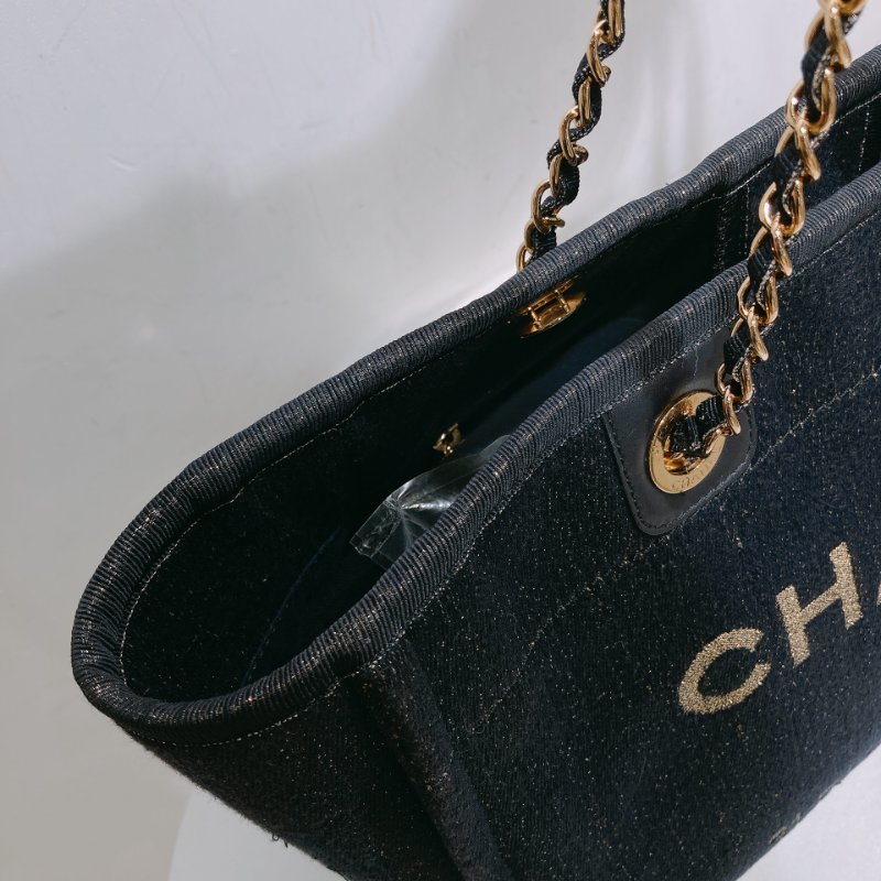 TW4541 Chanel 香奈兒 深藍色 帶閃托特包 中號A67001 Deauville Medium Tote Bag Navy Cnavas-11