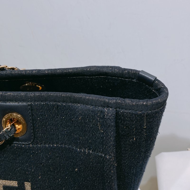TW4541 Chanel 香奈兒 深藍色 帶閃托特包 中號A67001 Deauville Medium Tote Bag Navy Cnavas-12