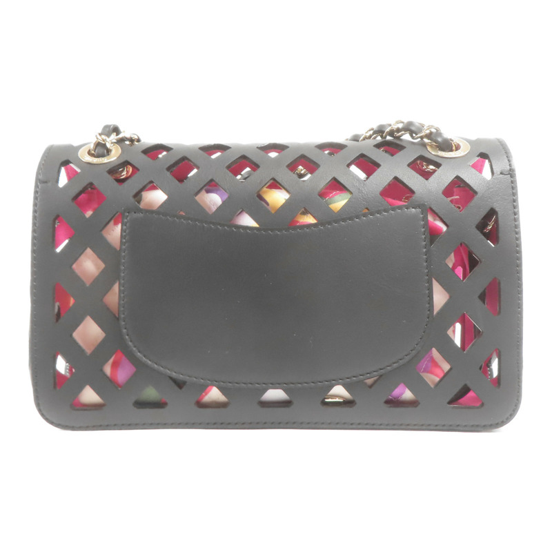 CHANEL 牛皮皮革See Through Flap金扣鏈帶肩背袋-1