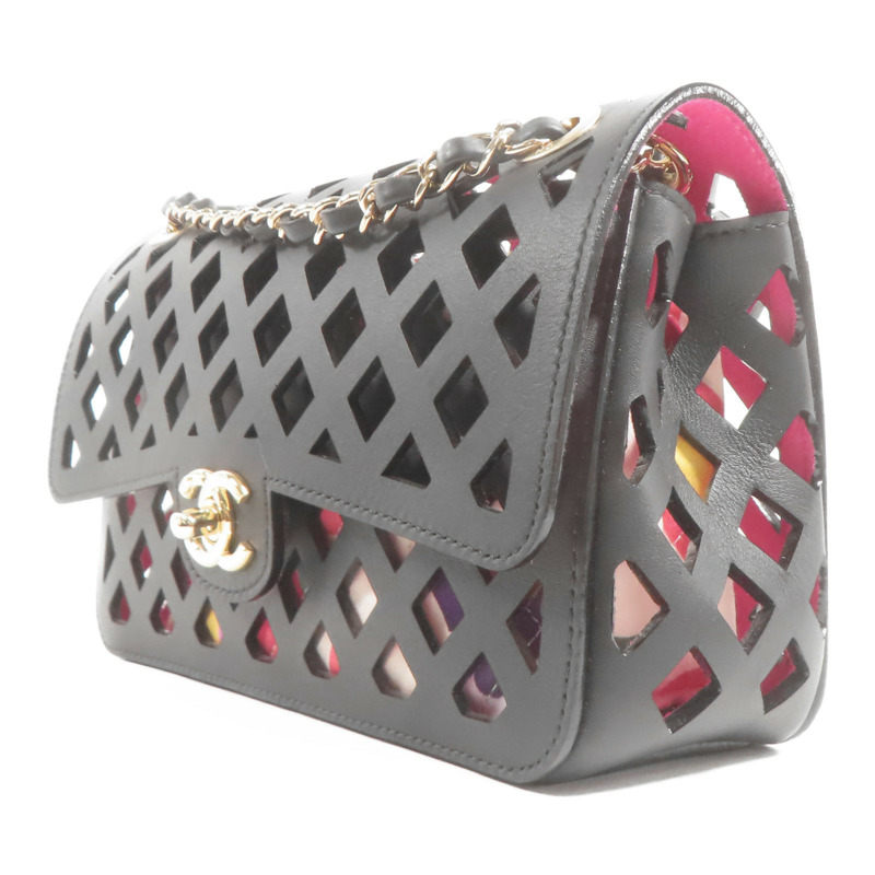 CHANEL 牛皮皮革See Through Flap金扣鏈帶肩背袋-2