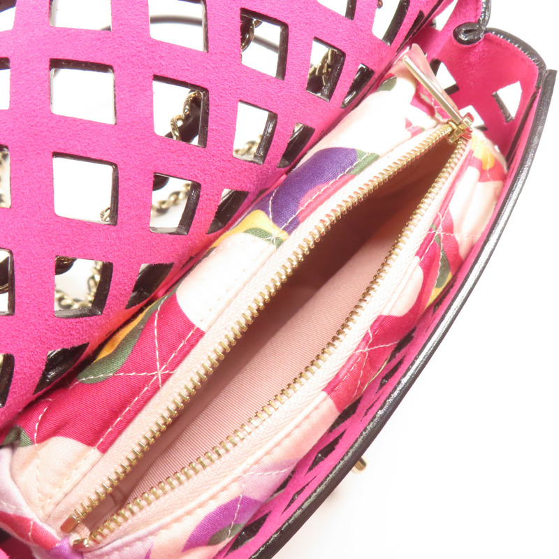 CHANEL 牛皮皮革See Through Flap金扣鏈帶肩背袋-4