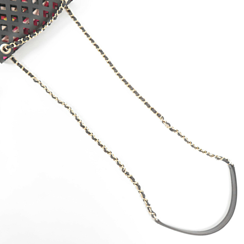 CHANEL 牛皮皮革See Through Flap金扣鏈帶肩背袋-8