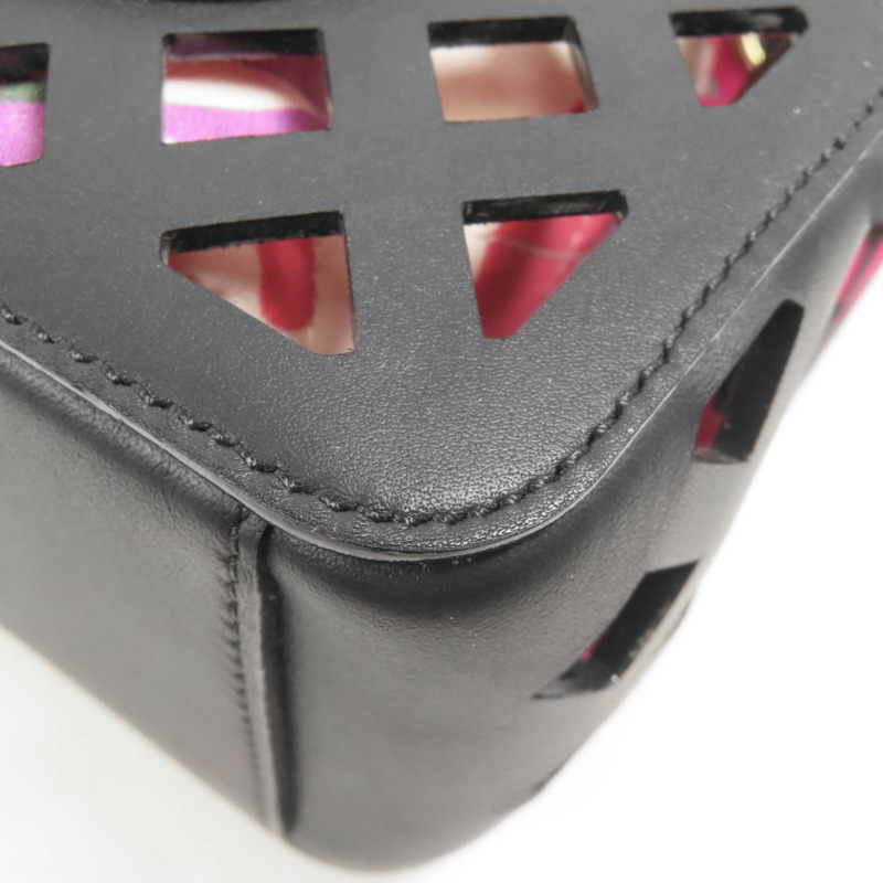 CHANEL 牛皮皮革See Through Flap金扣鏈帶肩背袋-12