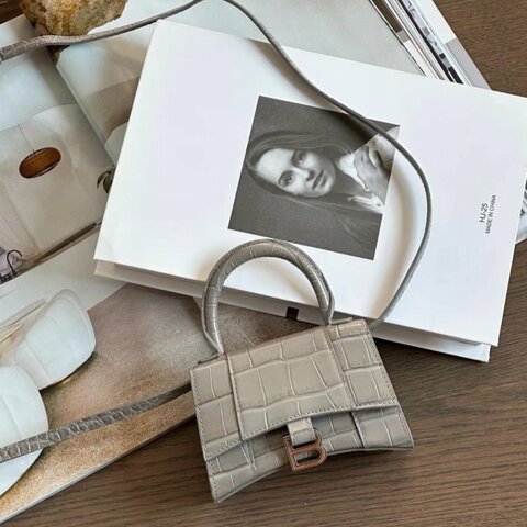 balenciaga hourglass迷你灰色沙漏包12x9x4 99新配件塵袋