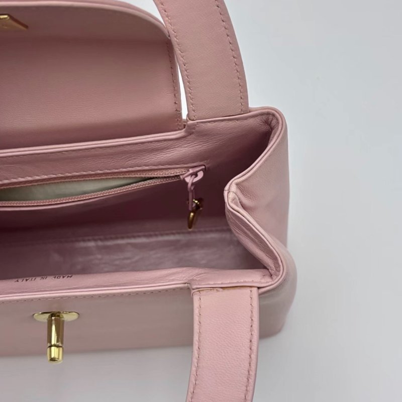 CHANEL 櫻花粉金扣vintage kelly 20*14*7 98新配件塵袋保卡-5