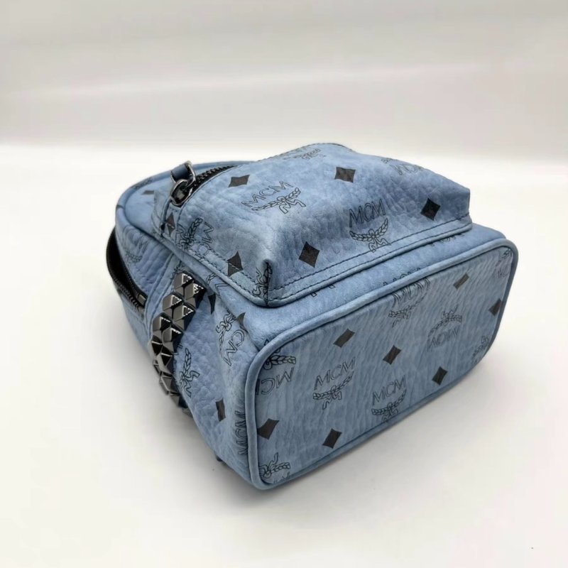 MCM 霧霾藍迷你後背包 98新-1