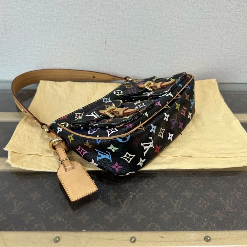 LV 黑三彩肩背劍橋包26*17*8 98新配件塵袋-1