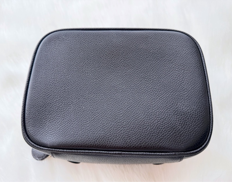 CHANEL香奈兒 荔枝皮 黑金 化妝包 手提包-4