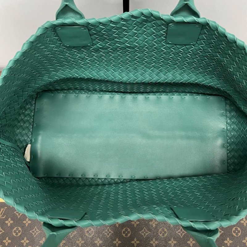 BV 綠色Cabat大號編織菜籃子托特包45*30*23 99新配件塵袋-5