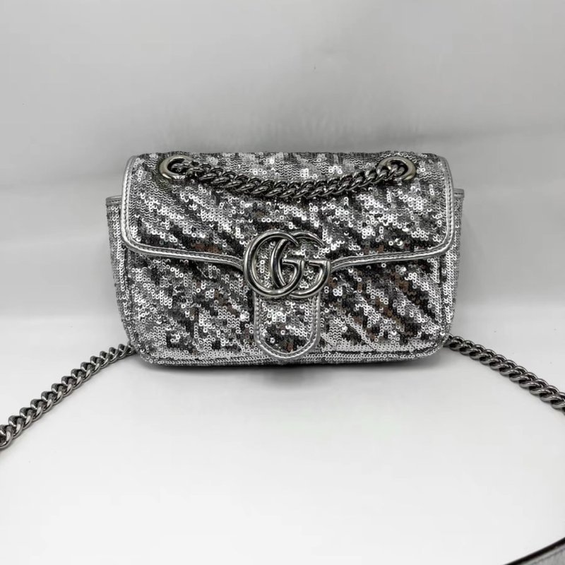 GUCCI 馬蒙22銀色亮片98新配件塵袋-0