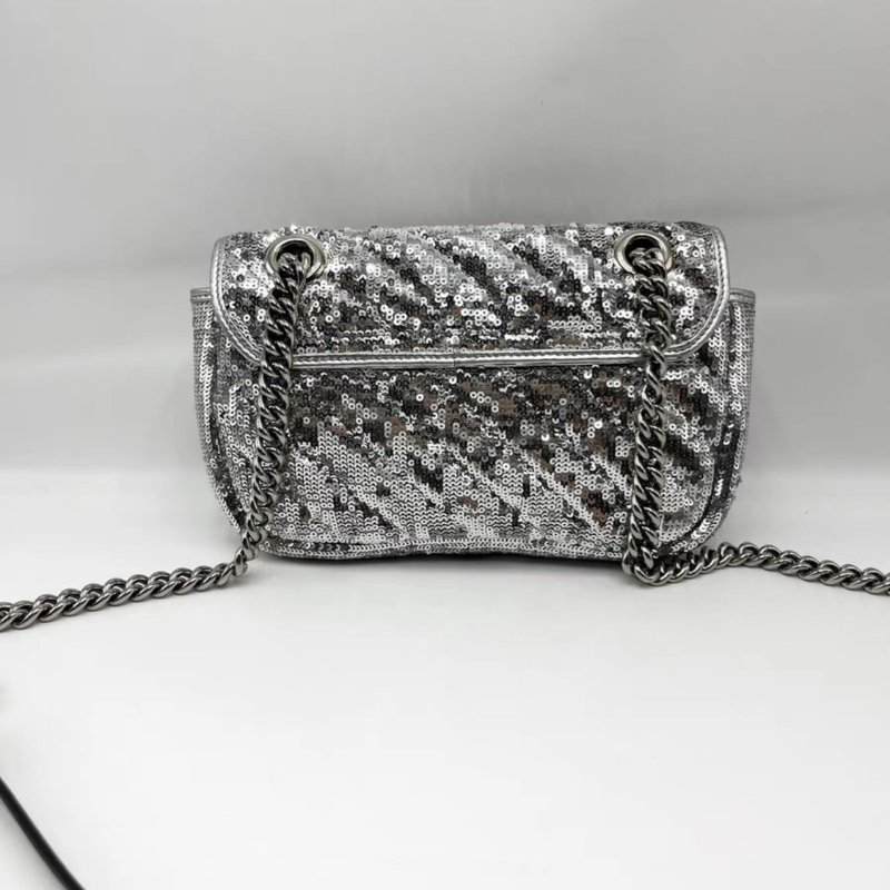 GUCCI 馬蒙22銀色亮片98新配件塵袋-1