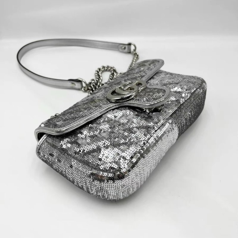 GUCCI 馬蒙22銀色亮片98新配件塵袋-2