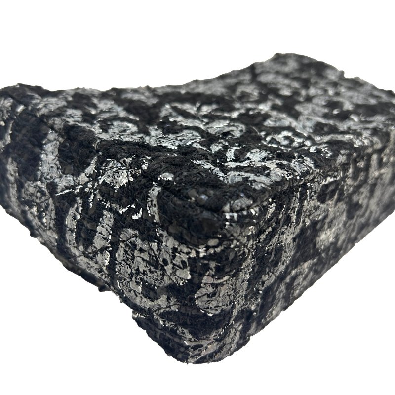 CHANEL 黑色毛呢珍珠雙C肩背鍊包-4