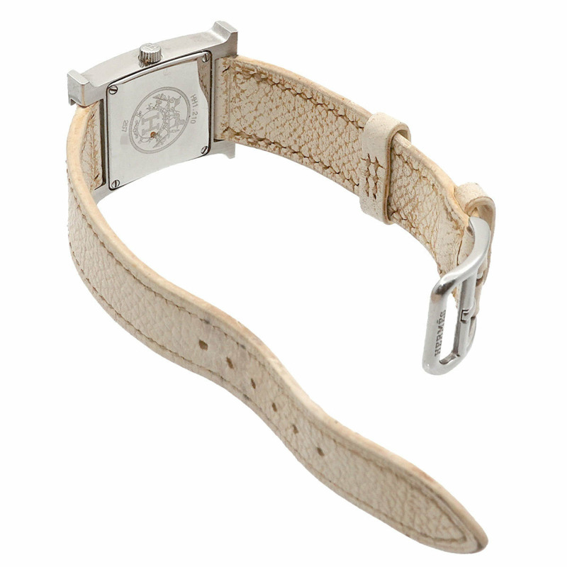 愛馬仕 H Watch HH1 210 女士銀色和白色石英錶-4