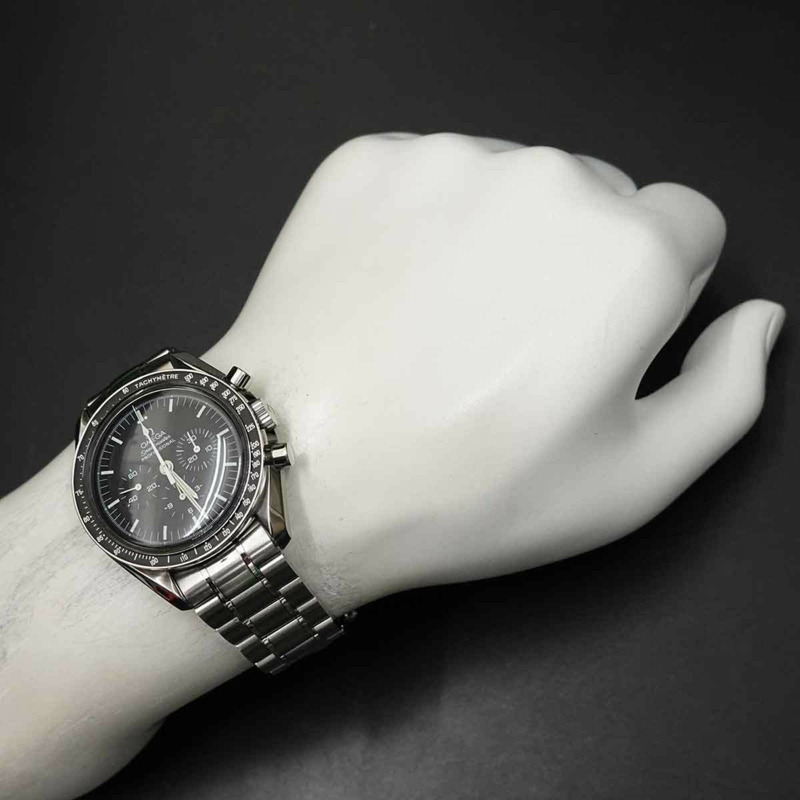 歐米茄超霸專業3571 50 Galaxy Express 999 男士腕錶 黑色 手動上鍊-3