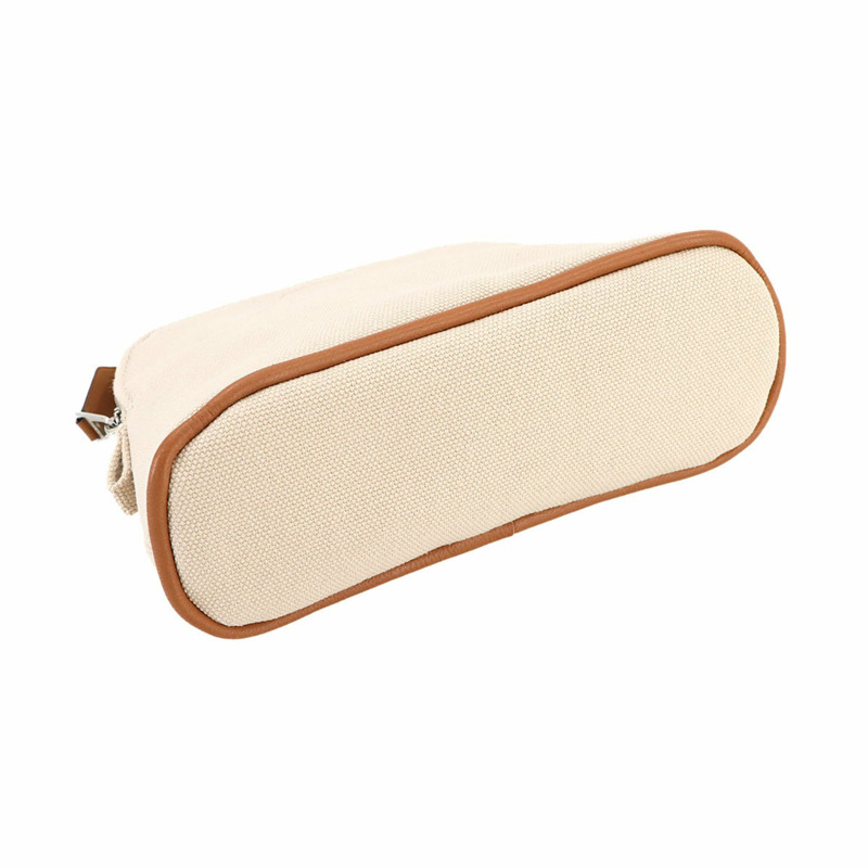 愛馬仕 Hermès Bolide 迷你手拿包,棉帆布,皮革,米色,銀色五金-3