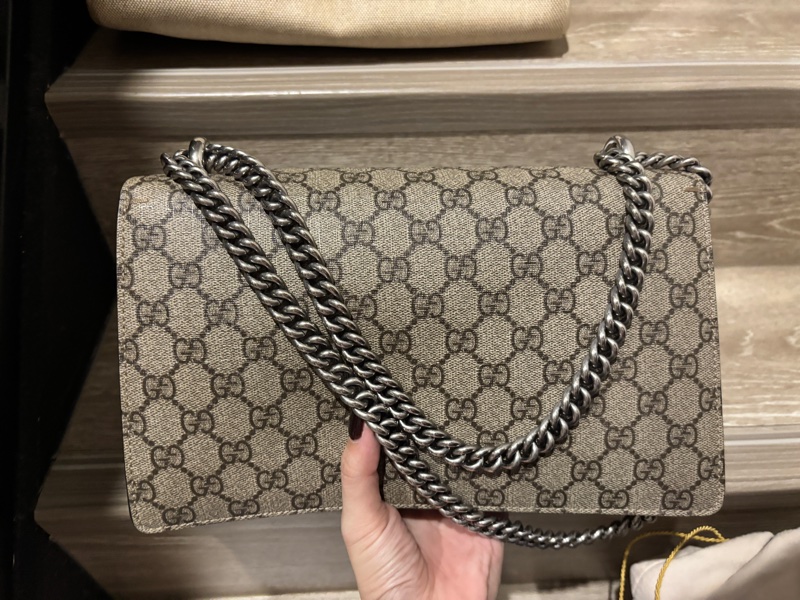 Gucci Dionysus中號酒神包 米色/黑色-6