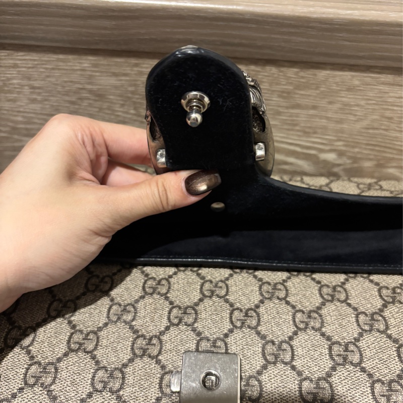 Gucci Dionysus中號酒神包 米色/黑色-11