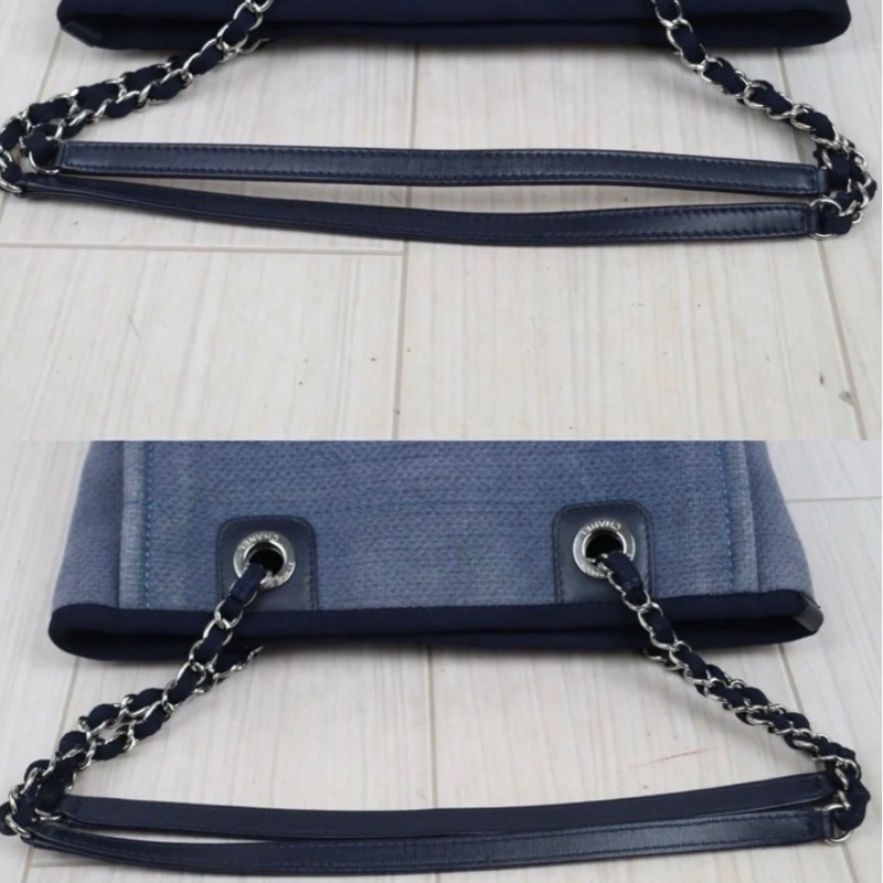 「JL精品代購」9新 Chanel 香奈兒 藍色 沙灘包 pm-4