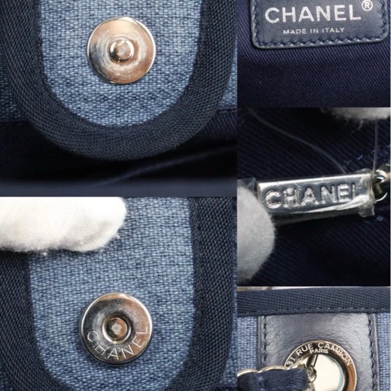 「JL精品代購」9新 Chanel 香奈兒 藍色 沙灘包 pm-8