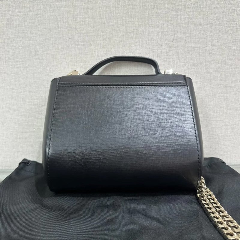 GIVENCHY 潘朵拉黑色三角梯硬盒子肩背斜背手提包18*16*10 98新配件塵袋-1