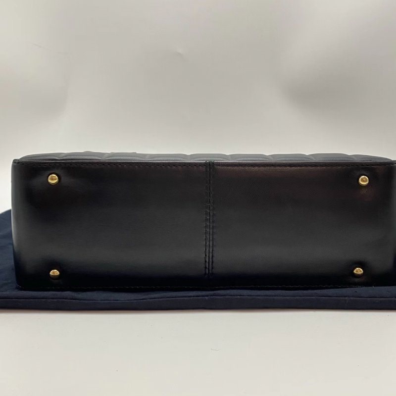 CHANEL 黑金中古冰格手提托特包25*21.5*8 98新配件塵袋-2
