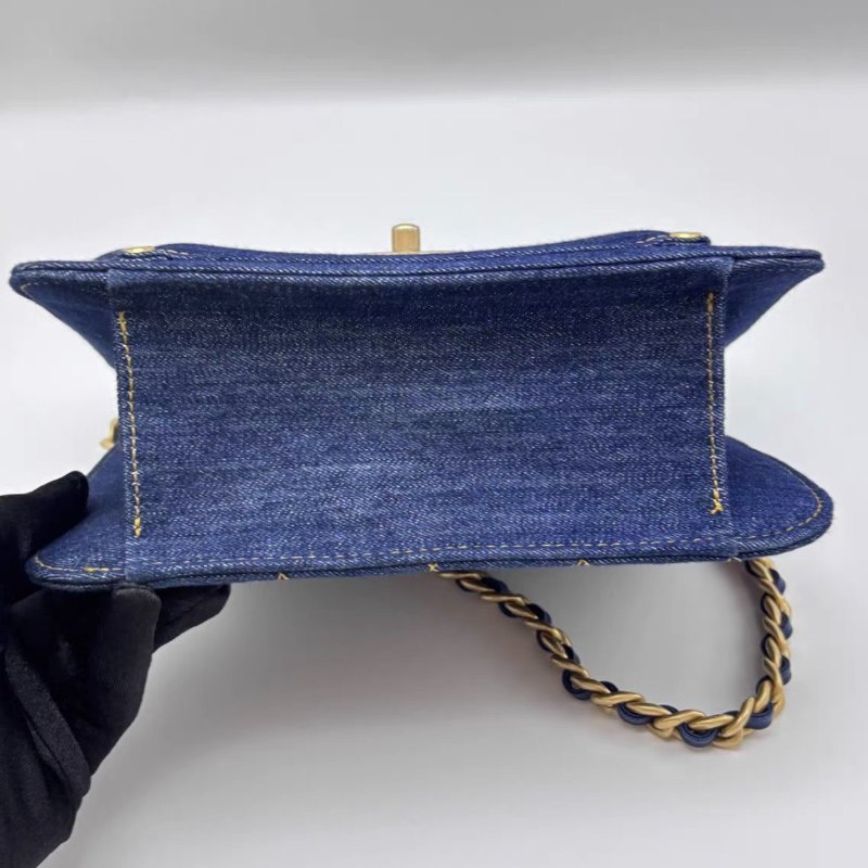 CHANEL 牛仔23S中號豆腐郵差包22*18.5*7.5 全新閒置配件盒子塵袋-3