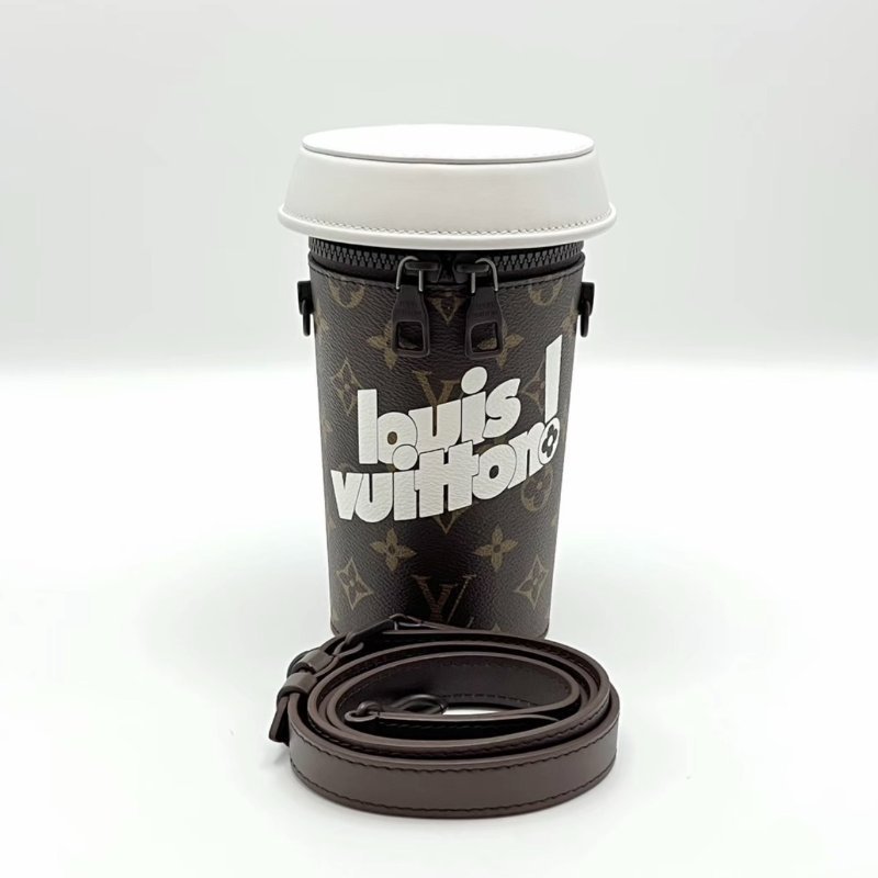 LV 老花 CoffeeCupMNG咖啡可樂杯 芯片款14*19*9 98新配件塵袋-0