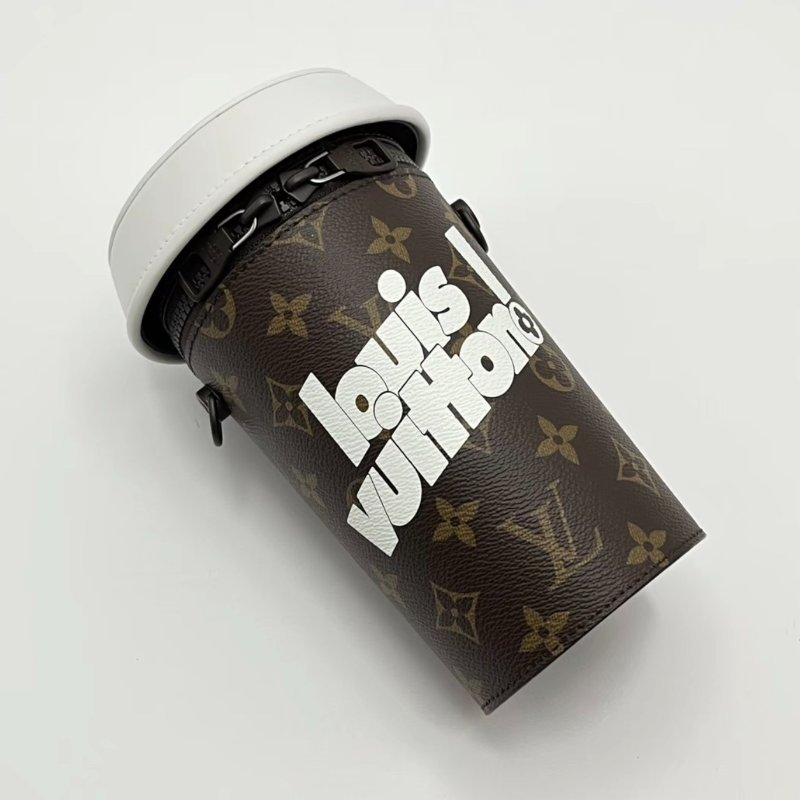 LV 老花 CoffeeCupMNG咖啡可樂杯 芯片款14*19*9 98新配件塵袋-1