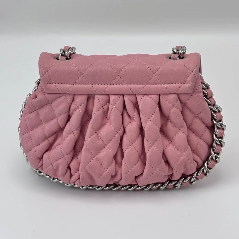 CHANEL 粉色雲朵肩背斜背小豬包 24*15*5 98新配件塵袋-3