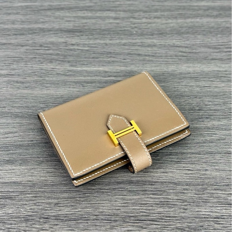HERMES Bearn 大象灰金扣卡包 A刻-3