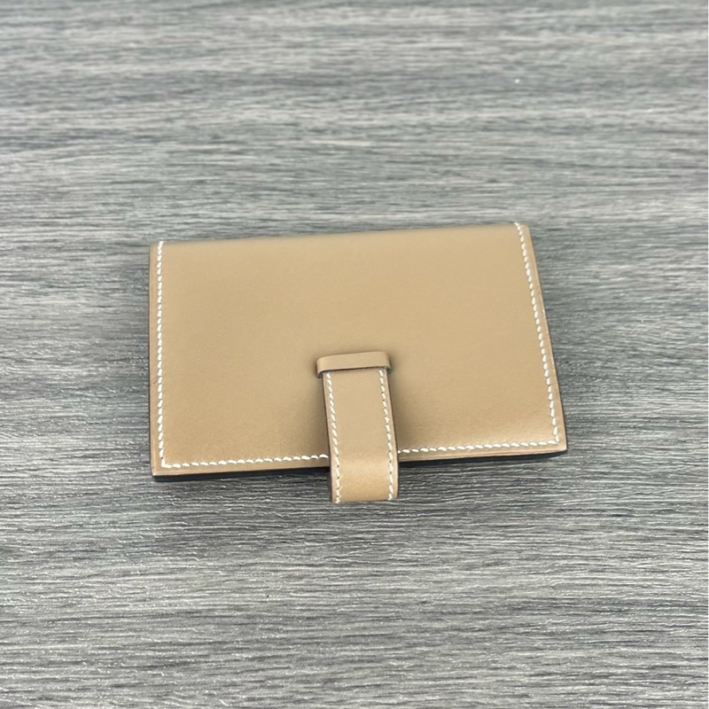 HERMES Bearn 大象灰金扣卡包 A刻-7