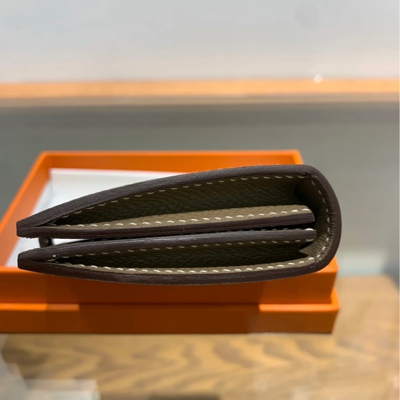 HERMES Bearn 大象灰金扣卡包 A刻-10